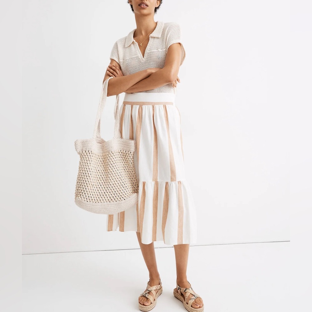 Madewell Striped Midi Skirt